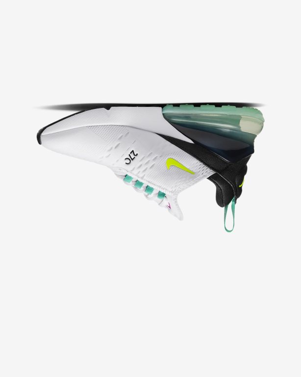 Nike Air Max 270 Kiz Çocuk Koşu Ayakkabısı White/Black/Blue | UWRBZ6043