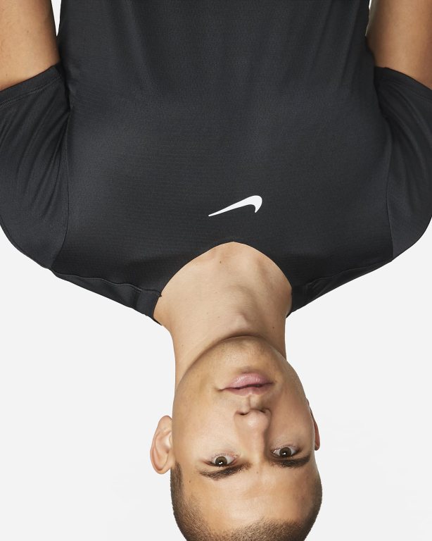 Nike NikeCourt Dri-FIT Advantage Erkek Üstler Black/White | QYBAL3561