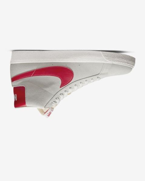 Nike SB Zoom Blazer Mid Cut Erkek Kaykay Ayakkabısı White/White/White/Red | YOGWE3170