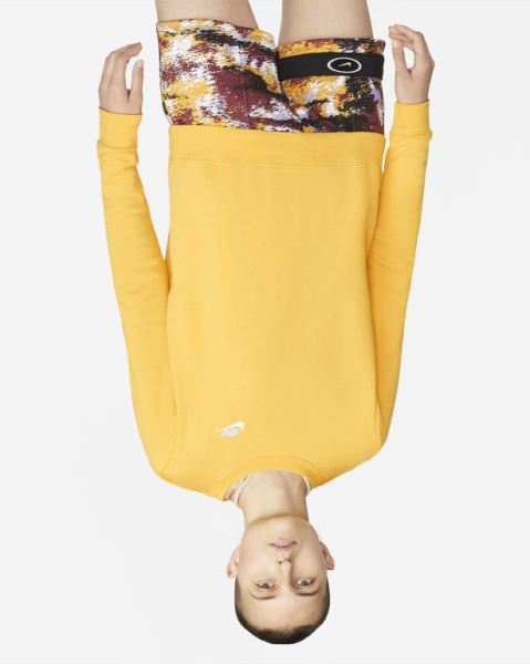 Nike Sportswear Club Fleece Kadın Sweatshirt Yellow/White | MCWLY6127